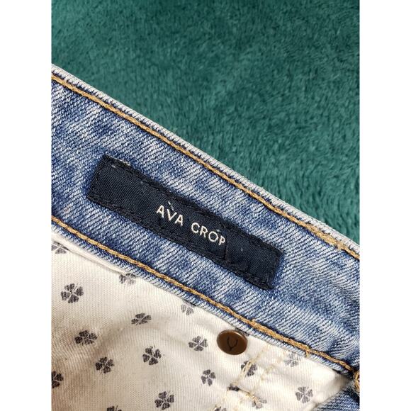 Lucky Brand Jeans Size 4 Womens Blue Stretch Pant Denim Mid Rise Ava Cropped - Picture 5 of 15